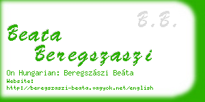 beata beregszaszi business card